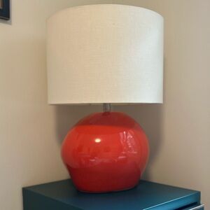 West Elm Ceramic Round Table Lamp, Cayenne BASE ONLY